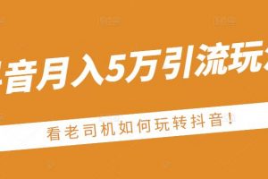 老古董·抖音月入5万引流玩法，看看老司机如何玩转抖音(附赠：抖音另类引流思路)