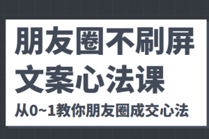 朋友圈不刷屏文案心法课 人人都要懂的商业逻辑 从0~1教你朋友圈成交心法