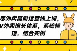 2023外卖高阶运营线上课，3V外卖增长体系，系统梳理，结合实例