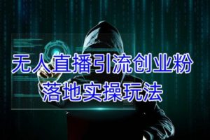 外面收费3980的无人直播引流创业粉落地实操玩法，单日引100+精准创业粉