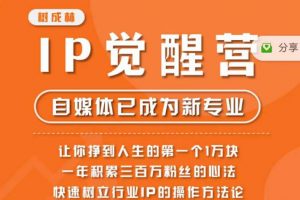 树成林·IP觉醒营，快速树立行业IP的操作方法论，让你赚到人生的第一个1万块（更新）