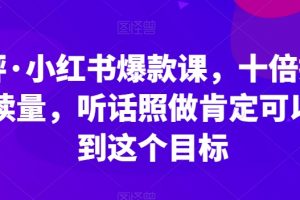 李鲆·小红书爆款课，十倍提升阅读量，听话照做肯定可以达到这个目标