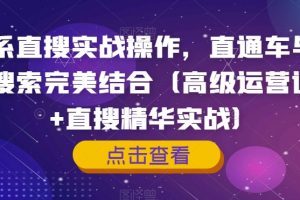 淘系直搜实战操作，直通车与手淘搜索完美结合（高级运营课程+直搜精华实战）