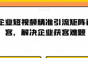 企业短视频精准引流矩阵获客，解决企业获客难题