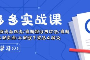 拼多多实战课：万人团玩法/截流自然流/最新强付费打法/最新原价卡大促..