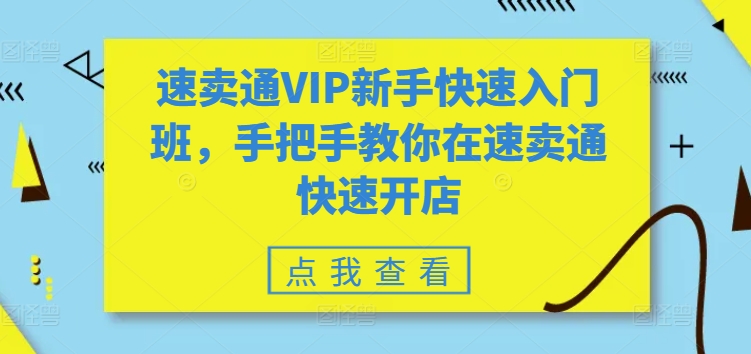 速卖通VIP新手快速入门班，手把手教你在速卖通快速开店