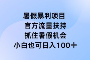 暑假暴利直播项目，官方流量扶持，把握暑假机会【揭秘】