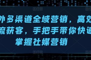 海外多渠道全域营销，高效引流获客，手把手带你快速掌握社媒营销